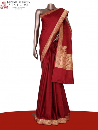 Satin Banarasi Pure Silk Saree.
